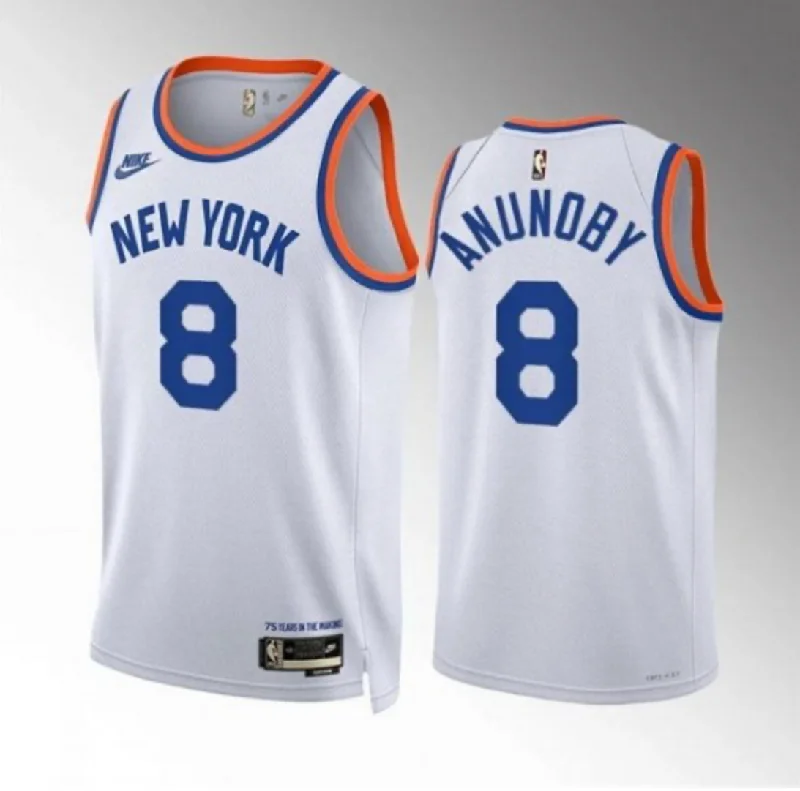 High-quality soccer jerseys for youth teams-High-quality basketball jerseys for youth teams-OG Anunoby New York Knicks Jersey