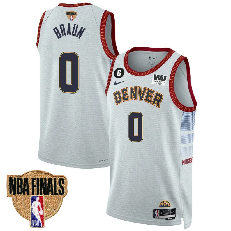 Personalized soccer jersey with custom sleeve options-Personalized basketball jersey with custom sleeve options-Christian Braun Denver Nuggets NBA Finals Jersey