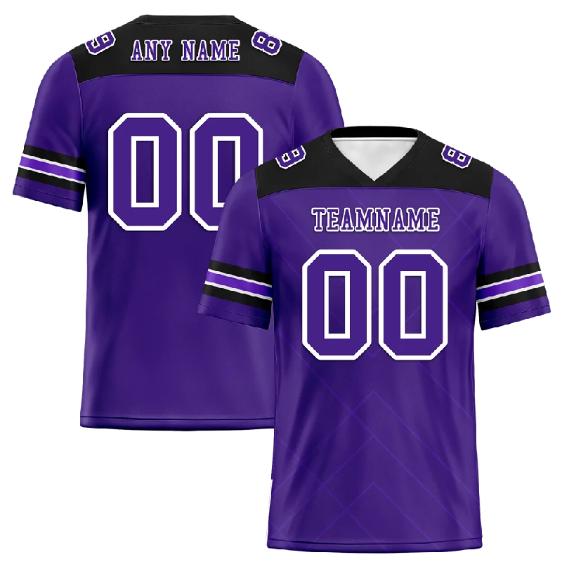 Custom soccer jersey with modern design-Custom Purple Sleeve Stripes Purple Personalized Authentic Football Jersey FBJ02-bc0f0ea