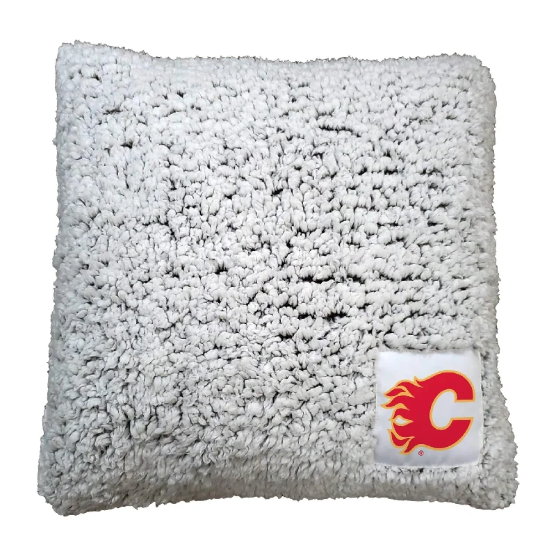 Soft cotton team home textiles with your team’s logo-Calgary Flames Frosty Throw Pillow