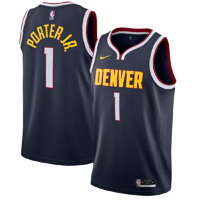 Soccer jersey with mesh panels for ventilation-Basketball jersey with mesh panels for ventilation-Michael Porter Jr Denver Nuggets Jersey