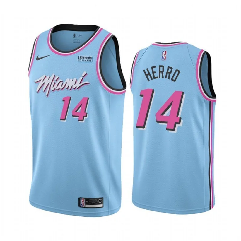 Personalized soccer jersey with team-specific logos-Personalized basketball jersey with team-specific logos-Tyler Herro Miami Heat City Edition Jersey