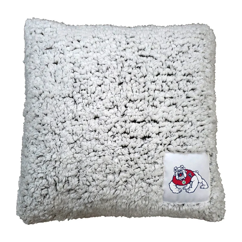 Custom team bedding sets with logo and colors-Fresno State Frosty Throw Pillow