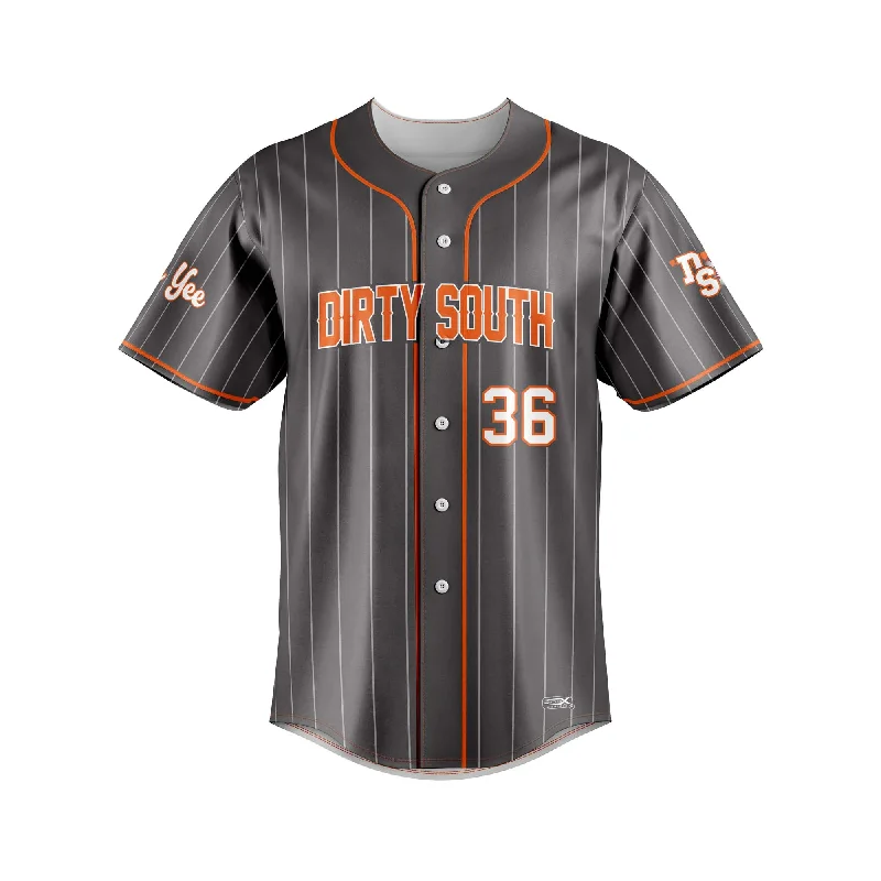 Premium baseball jersey for adults-Dirty South Full Button Baseball Jersey MANDATORY ITEM