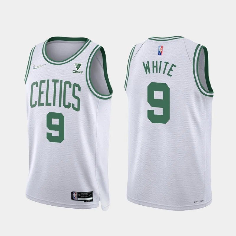 Soccer jersey with breathable fabric for comfort-Basketball jersey with breathable fabric for comfort-Derrick White Boston Celtics Jersey