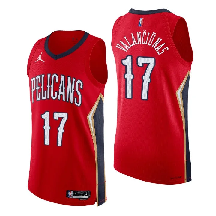 Personalized soccer jersey with embroidered logo-Personalized basketball jersey with embroidered logo-Jonas Valanciunas New Orleans Pelicans Jersey