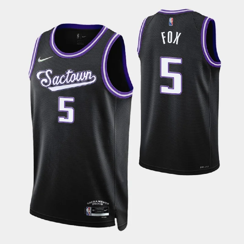 Personalized soccer jersey for team photo sessions-Personalized basketball jersey for team photo sessions-De'Aaron Fox Sacramento Kings 2021-22 City Edition Jersey