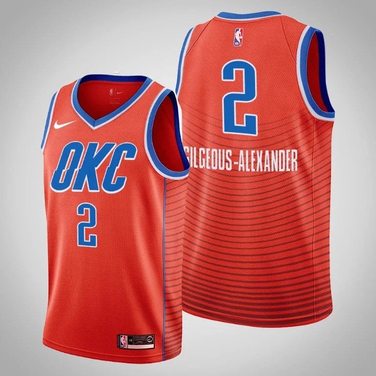 Soccer jersey with customizable stitching and patchwork-Basketball jersey with customizable stitching and patchwork-Shai Gilgeous-Alexander Oklahoma City Thunder Jersey