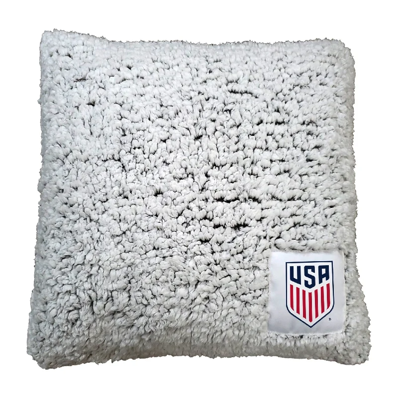 Soft team home textiles with embroidered logos-US Mens Soccer Frosty Throw Pillow