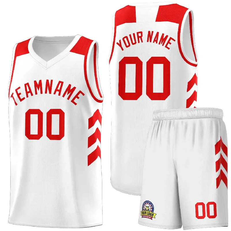 Soccer jersey with unique designs for special events-Basketball jersey with unique designs for special events-Custom White Red Classic Sets Sports Uniform Basketball Jersey