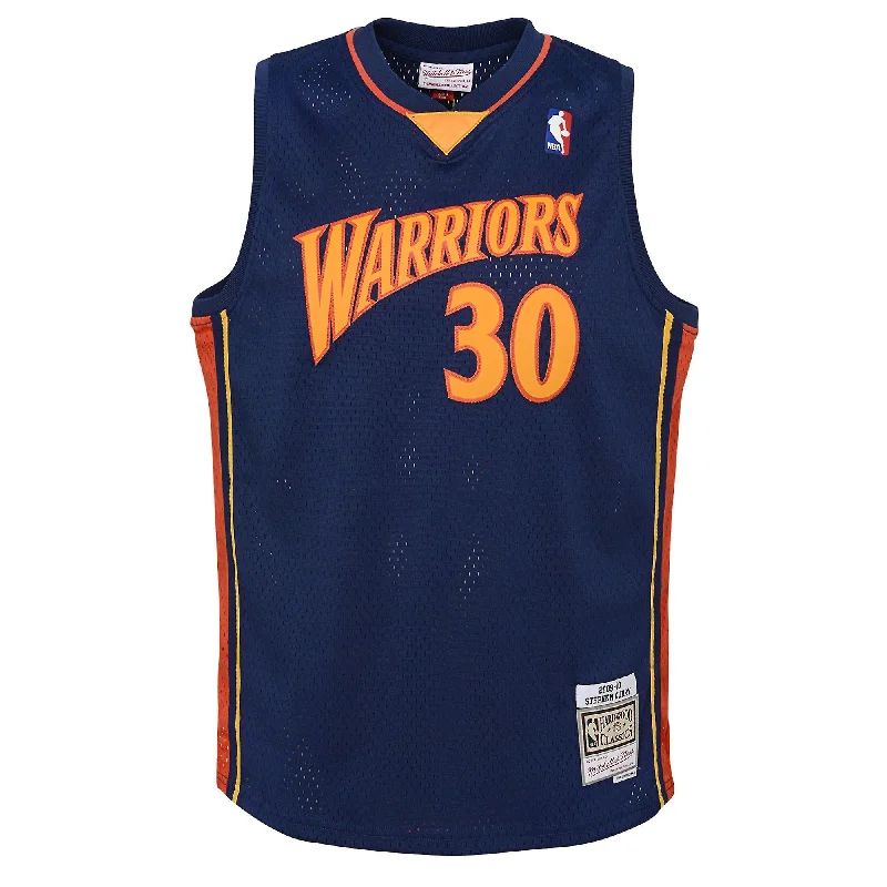 Custom soccer jersey for fan merchandise-Custom basketball jersey for fan merchandise-Mitchell & Ness Youth Golden State Warriors Jersey Wars Swingman - Steph Curry 2009-10 Road