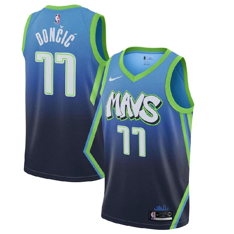 Custom soccer jersey for fan events and parades-Custom basketball jersey for fan events and parades-Luka Doncic Dallas Mavericks City Edition Jersey