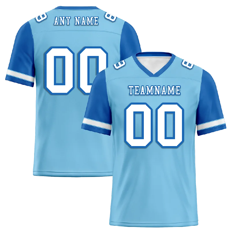 Custom soccer jersey for fans looking for style-Custom Aqua Blue Two Tone White Personalized Authentic Football Jersey FBJ02-bc0fa0a