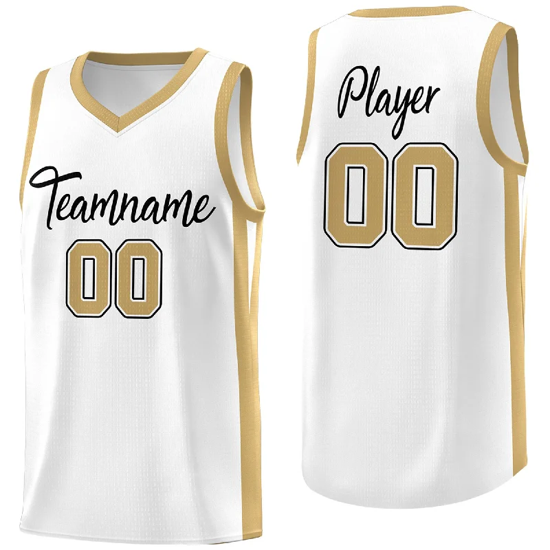 Custom soccer jersey with custom design options-Custom basketball jersey with custom design options-Custom White White Classic Tops Mesh Sport Basketball Jersey