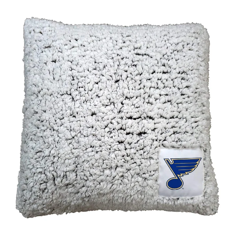 Custom team rugs for home game days-St Louis Blues Frosty Throw Pillow