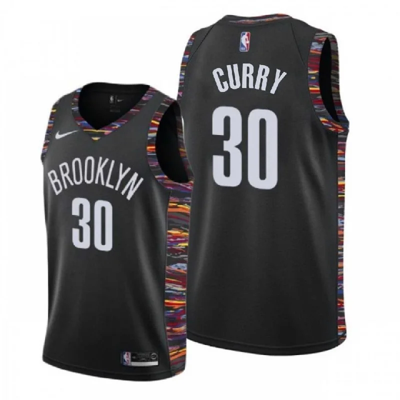 Soccer jersey with team patches and logo customization-Basketball jersey with team patches and logo customization-Seth Curry Brooklyn Nets Jersey (HEAT PRESSED)