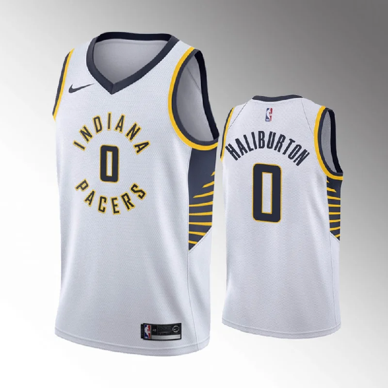 Soccer jersey with team patches and logo customization-Basketball jersey with team patches and logo customization-Tyrese Haliburton Indiana Pacers Jersey