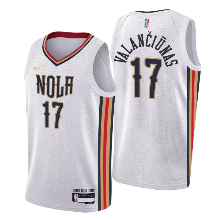 Soccer jersey with team colors and design-Basketball jersey with team colors and design-Jonas Valanciunas New Orleans Pelicans Jersey