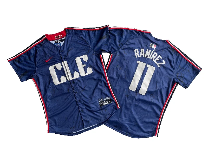 Team baseball jersey for home and away games-Men's Cleveland Guardians José Ramírez#11 Navy 2024 City Connect Limited Jersey