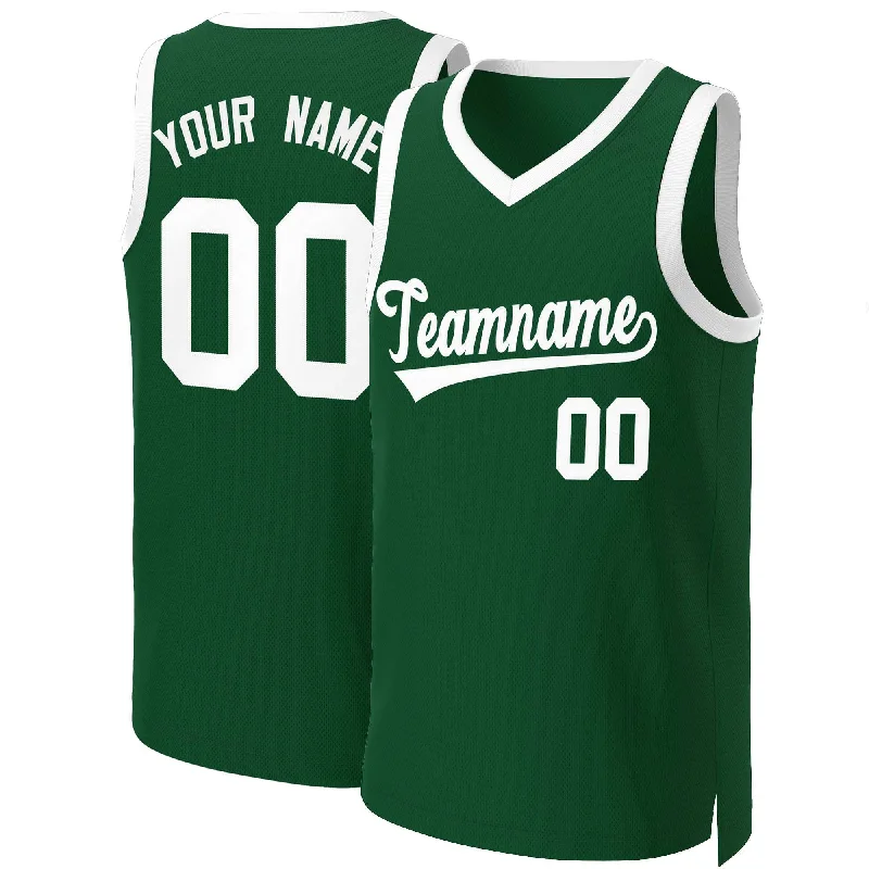 Personalized soccer jersey with bold number designs-Personalized basketball jersey with bold number designs-Custom Green White Classic Tops Basketball Jersey