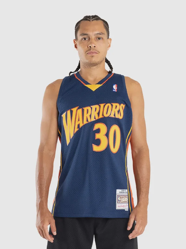 Custom soccer jersey with colorful and bold designs-Custom basketball jersey with colorful and bold designs-Mitchell and Ness Golden State Warriors 09-10 Home Swingman Jersey - Steph Curry