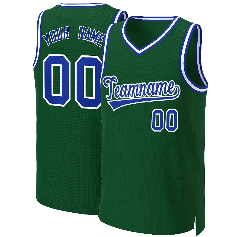 Soccer jersey with unique designs for special events-Basketball jersey with unique designs for special events-Custom Green Royal-White Classic Tops Basketball Jersey