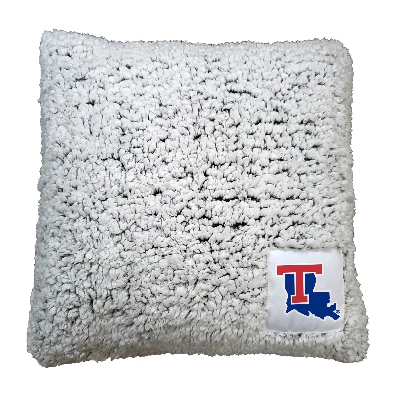 Custom team blankets for cozy home games-Louisiana Tech Frosty Throw Pillow