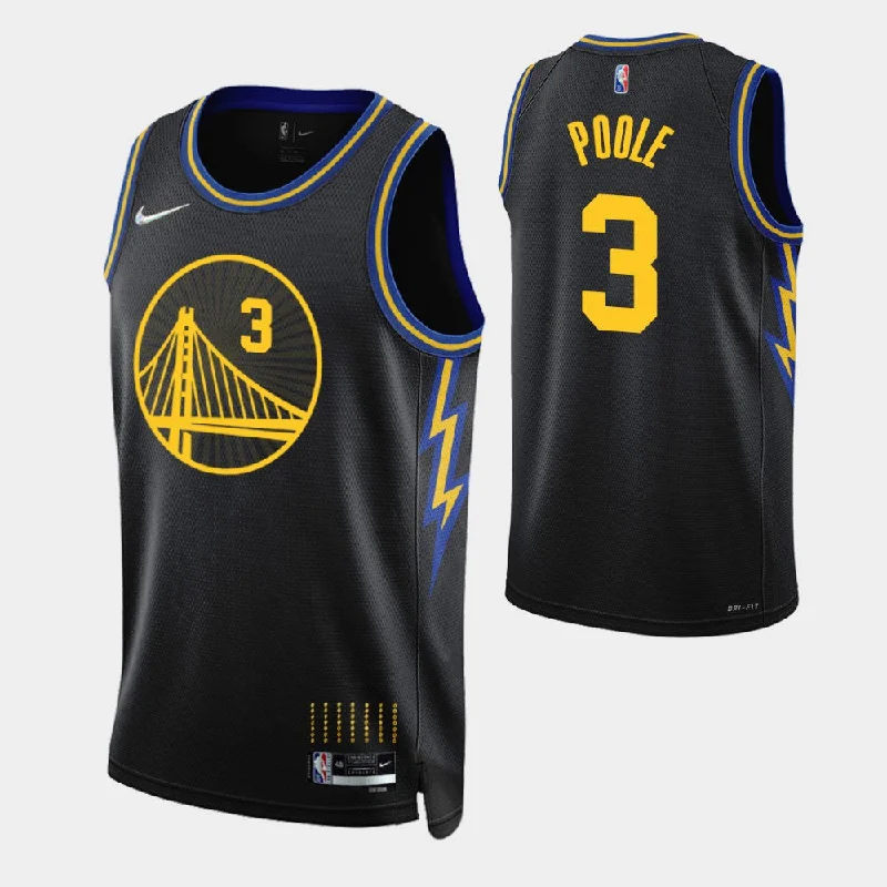 Personalized soccer jersey with team-specific logos-Personalized basketball jersey with team-specific logos-Jordan Poole Golden State Warriors Jersey