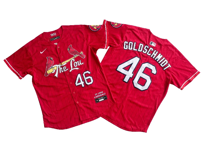 Baseball jersey for casual wear or game day-Men's St. Louis Cardinals Paul Goldschmidt #46 Red 2024 City Connect Limited Player Jersey