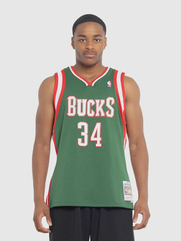 Custom soccer jersey for fan merchandise-Custom basketball jersey for fan merchandise-Mitchell and Ness Milwaukee Bucks 13-14 Road Swingman Jersey - Giannis Antetokounmpo