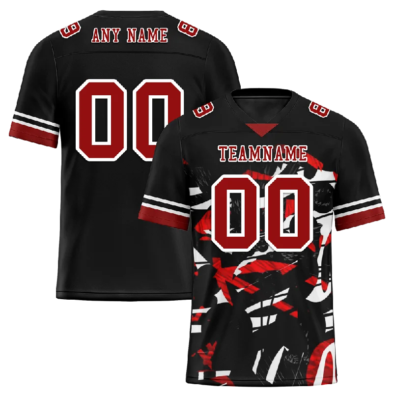 Custom soccer jersey for fan merchandise-Custom Black Tie Dye Brown Personalized Authentic Football Jersey FBJ02-bc0fa7a