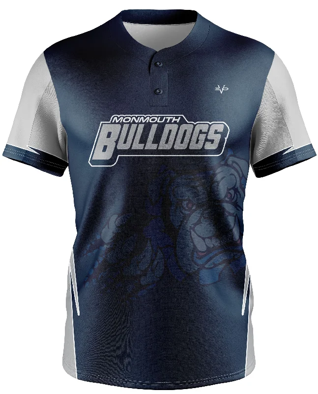 Baseball jersey with a stylish modern design-Monmouth Bulldogs 2 Button Baseball Jersey MANDATORY ITEM