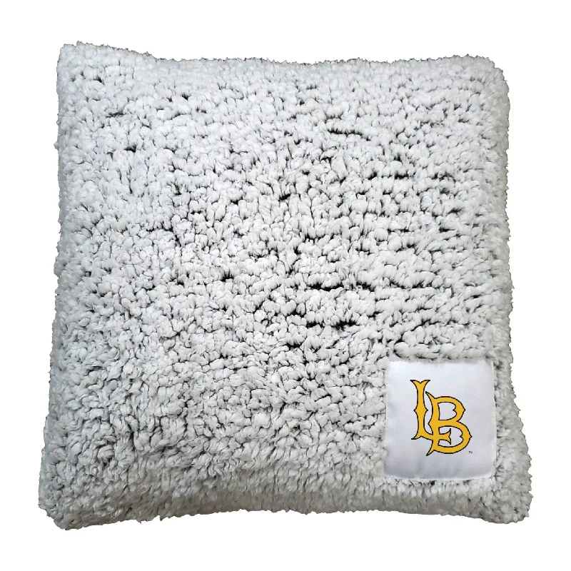 Team home textiles with bold team logos-Long Beach State Frosty Throw Pillow