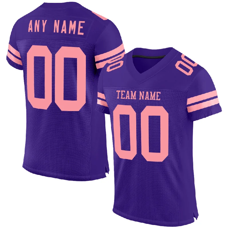 Soccer jersey with retro team design for collectors-Custom Purple Medium Pink Mesh Authentic Football Jersey