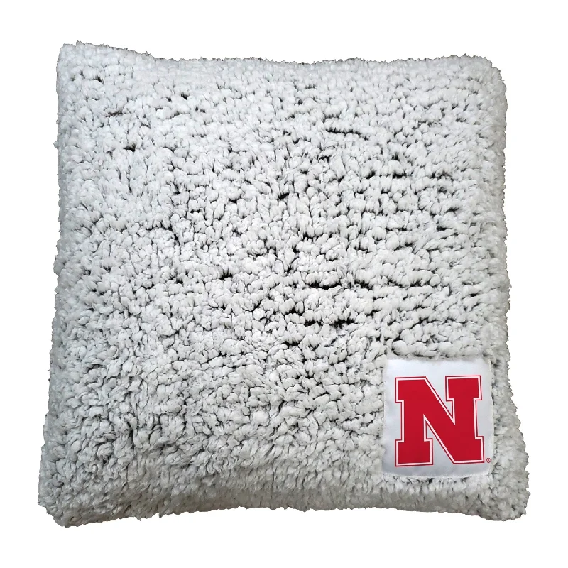 Team home textiles for bedrooms, living rooms, and more-Nebraska Frosty Throw Pillow