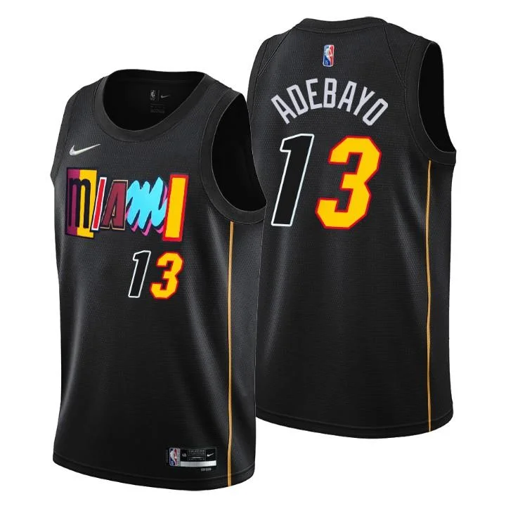 Personalized soccer jersey for fans-Personalized basketball jersey for fans-Bam Adebayo Miami Heat 2021-22 City Edition Jersey