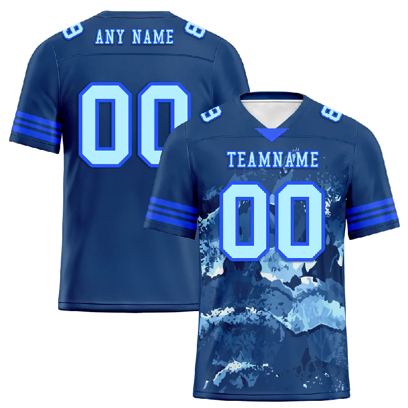 Custom soccer jersey with contemporary designs-Custom Black Tie Dye Aqua Personalized Authentic Football Jersey FBJ02-bc0fa8d