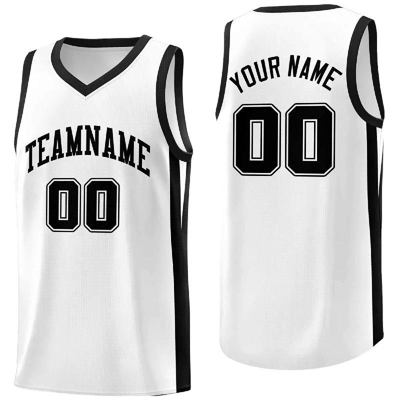 Soccer jersey with professional-grade materials-Basketball jersey with professional-grade materials-Custom White White Classic Tops Mesh Sport Basketball Jersey