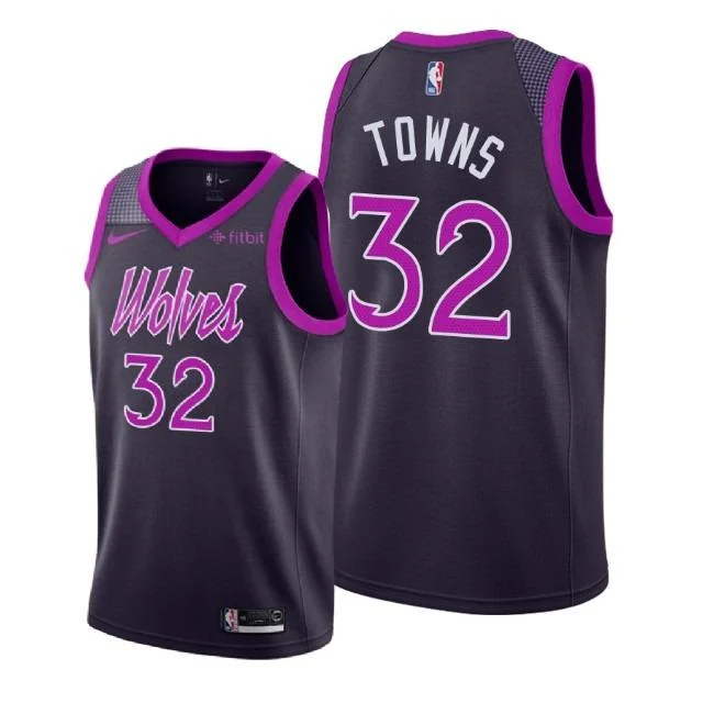 Soccer jersey with flexible and comfortable fit-Basketball jersey with flexible and comfortable fit-Karl Anthony Towns Minnesota Timberwolves City Edition Jersey