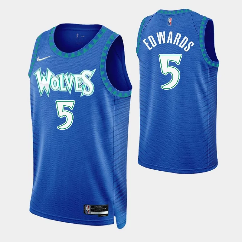 Custom soccer jersey for recreational leagues-Custom basketball jersey for recreational leagues-Anthony Edwards Minnesota Timberwolves 2021-22 City Edition Jersey