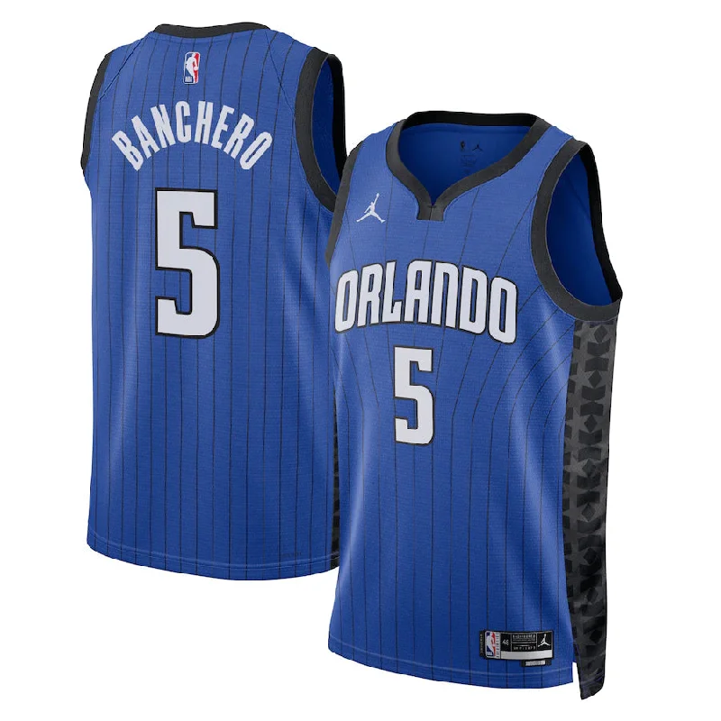 Soccer jersey with flexible and comfortable fit-Basketball jersey with flexible and comfortable fit-Paolo Banchero Orlando Magic Jersey