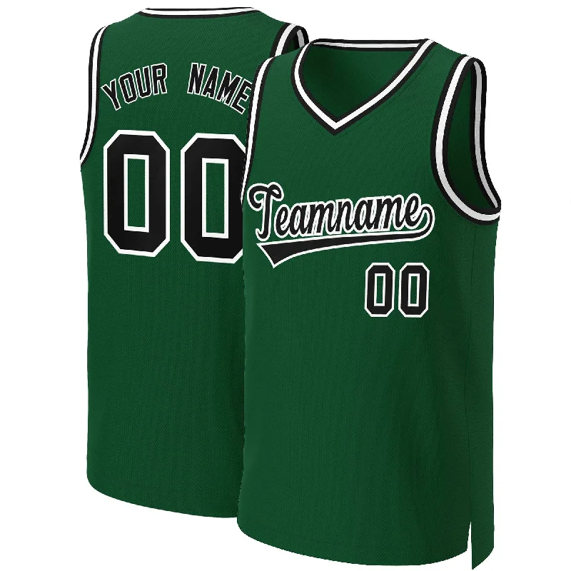 Custom soccer jersey for both players and fans-Custom basketball jersey for both players and fans-Custom Green Black-White Classic Tops Basketball Jersey