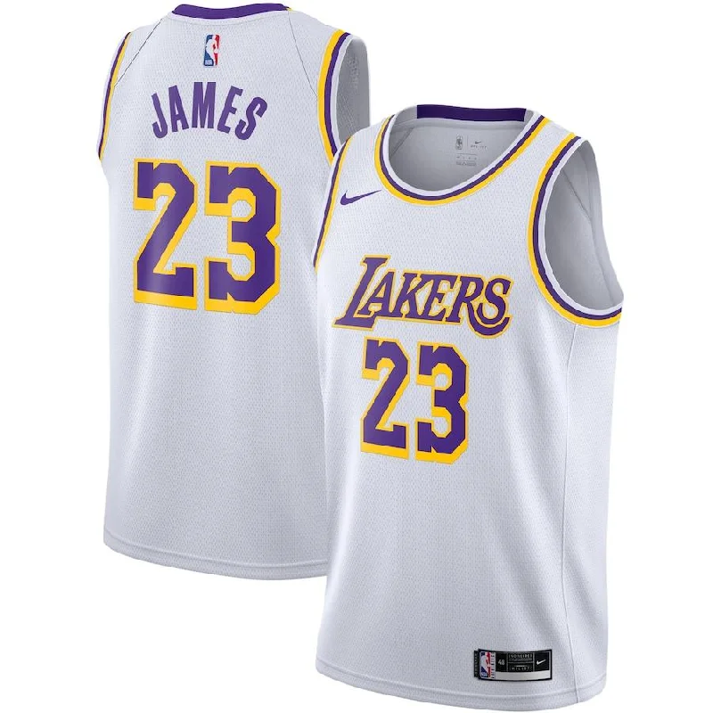 Soccer jersey with mesh panels for ventilation-Basketball jersey with mesh panels for ventilation-LeBron James Los Angeles Lakers Jersey