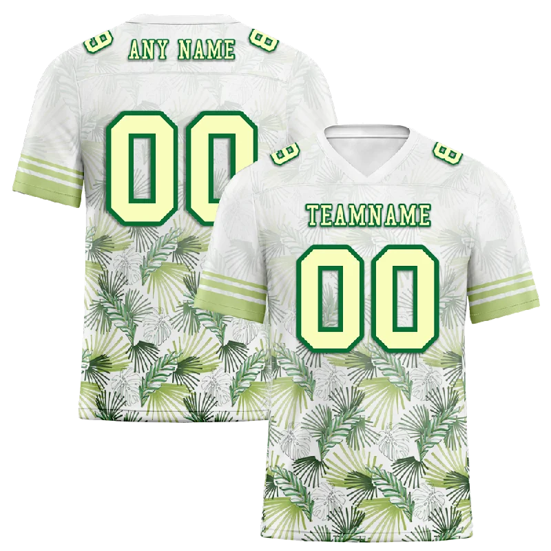 Soccer jersey for home and away games-Custom White Hawaii Yellow Personalized Authentic Football Jersey FBJ02-bc0fa90