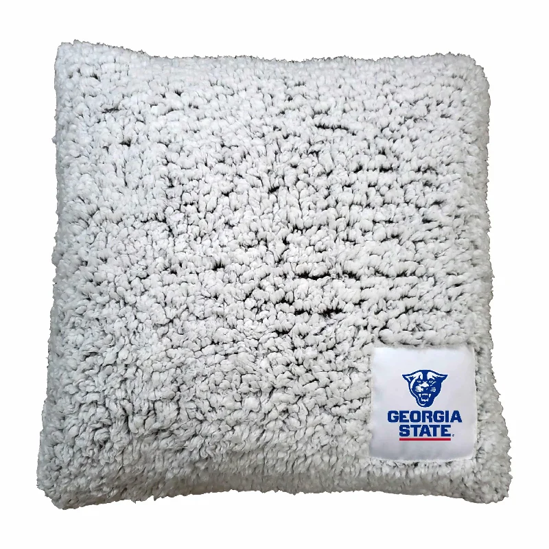 Custom team blankets for cozy home games-Georgia State Frosty Pillow