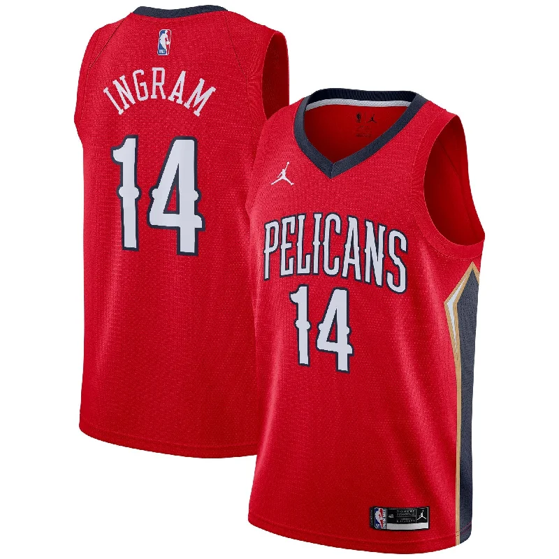 Personalized soccer jersey for sports enthusiasts-Personalized basketball jersey for sports enthusiasts-Brandon Ingram New Orleans Pelicans Jersey