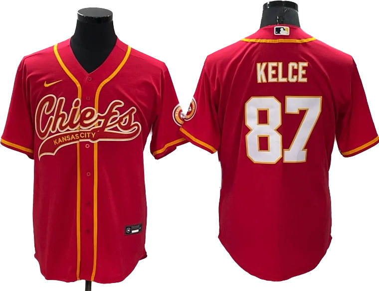 Personalized baseball jersey with embroidery options-Travis Kelce Kansas City Chiefs Baseball Jersey