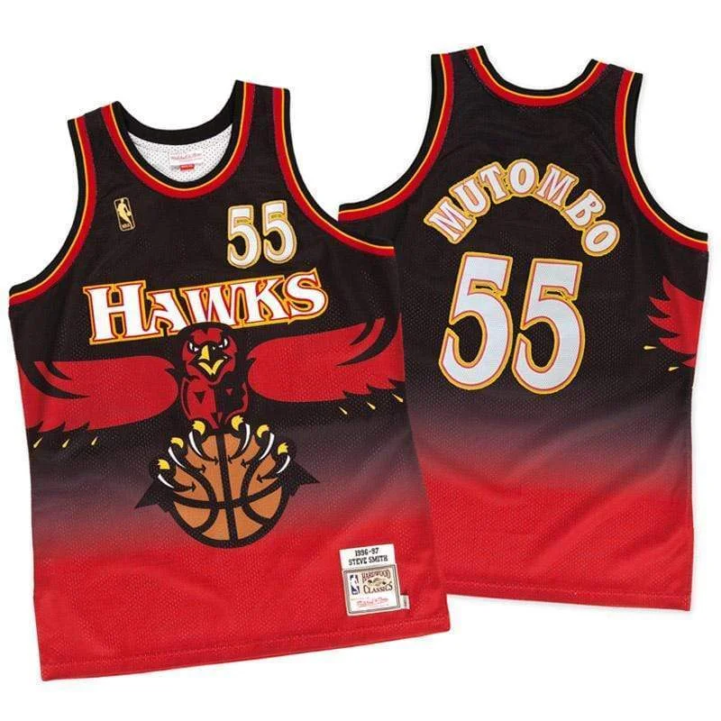 Custom soccer jersey for team bonding experiences-Custom basketball jersey for team bonding experiences-Dikembe Mutombo Atlanta Hawks Jersey