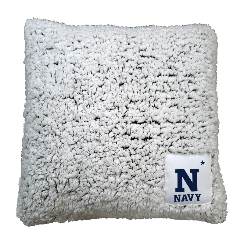 Personalized team bed covers for team spirit-Naval Academy NAVY Logo Frosty Throw Pillow