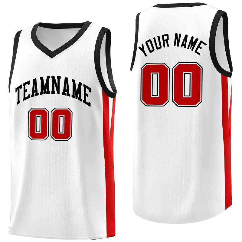 Custom soccer jersey with contemporary designs-Custom basketball jersey with contemporary designs-Custom White White Classic Tops Mesh Sport Basketball Jersey